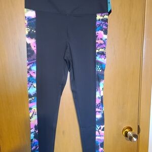 Black Leggings with Colorful Pattern